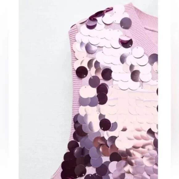 Zara Pink Barbie Spangle Cocktail Party Mini Dress NEW M - Picture 3 of 16